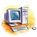 cartoon image of a desktop computer