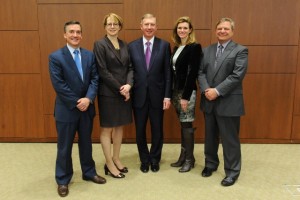 Ray Manista, Cari Logemann, Paul Dacier, Julie Van Straten, and Frank Steeves in Eckstein Hall’s Appellate Room