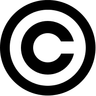 The symbol representing a copyrighted work, which is the letter "C" within a closed circle.