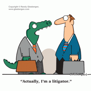 cartoon alligator the litigator