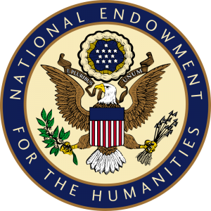 The seal of the National Endowment for the Humanities showing an eagle holding both arrows and an olive branch in its claws.