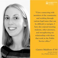 Lauren Maddente's (L'16) comments on pro bono work