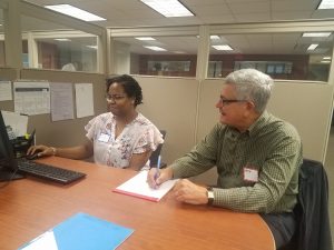 Student at work in a pro bono clinic