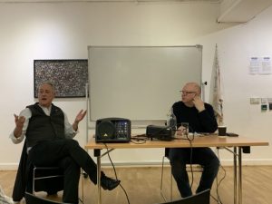 Panelists at the Irish Language Center in Belfast