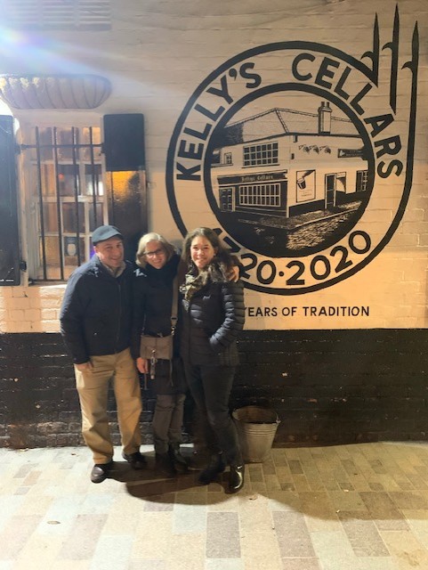 Profs. Fallone, Grossman, and Schneider in front of Kelly's Cellars