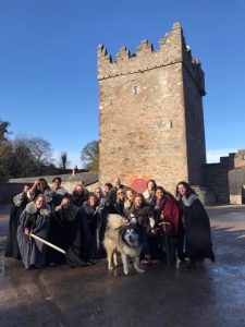 Students at a Game of Thrones set in Belfast