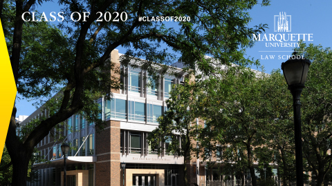 A picture of the law school's exterior for 2020 graduates
