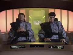 Photo of two Romulans from the Star Trek: The Next Generation episode "The Neutral Zone"