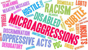 word cloud of words related to microaggressions