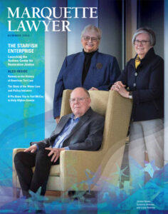 Summer 2022 Marquette Lawyer - Janine Geske, Louis Andrew, L’66, and his wife, Suzanne Bouquet Andrew