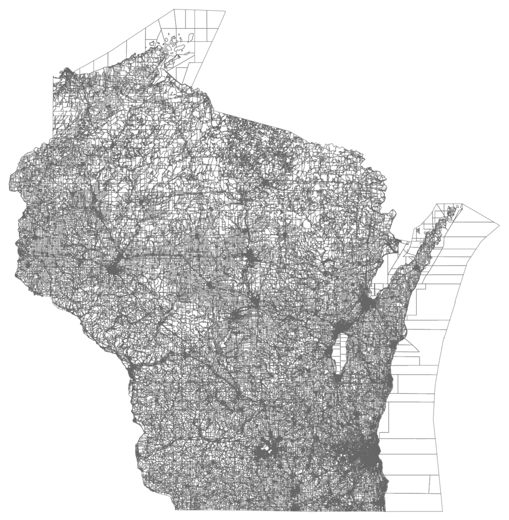 map of 2020 Wisconsin census blocks