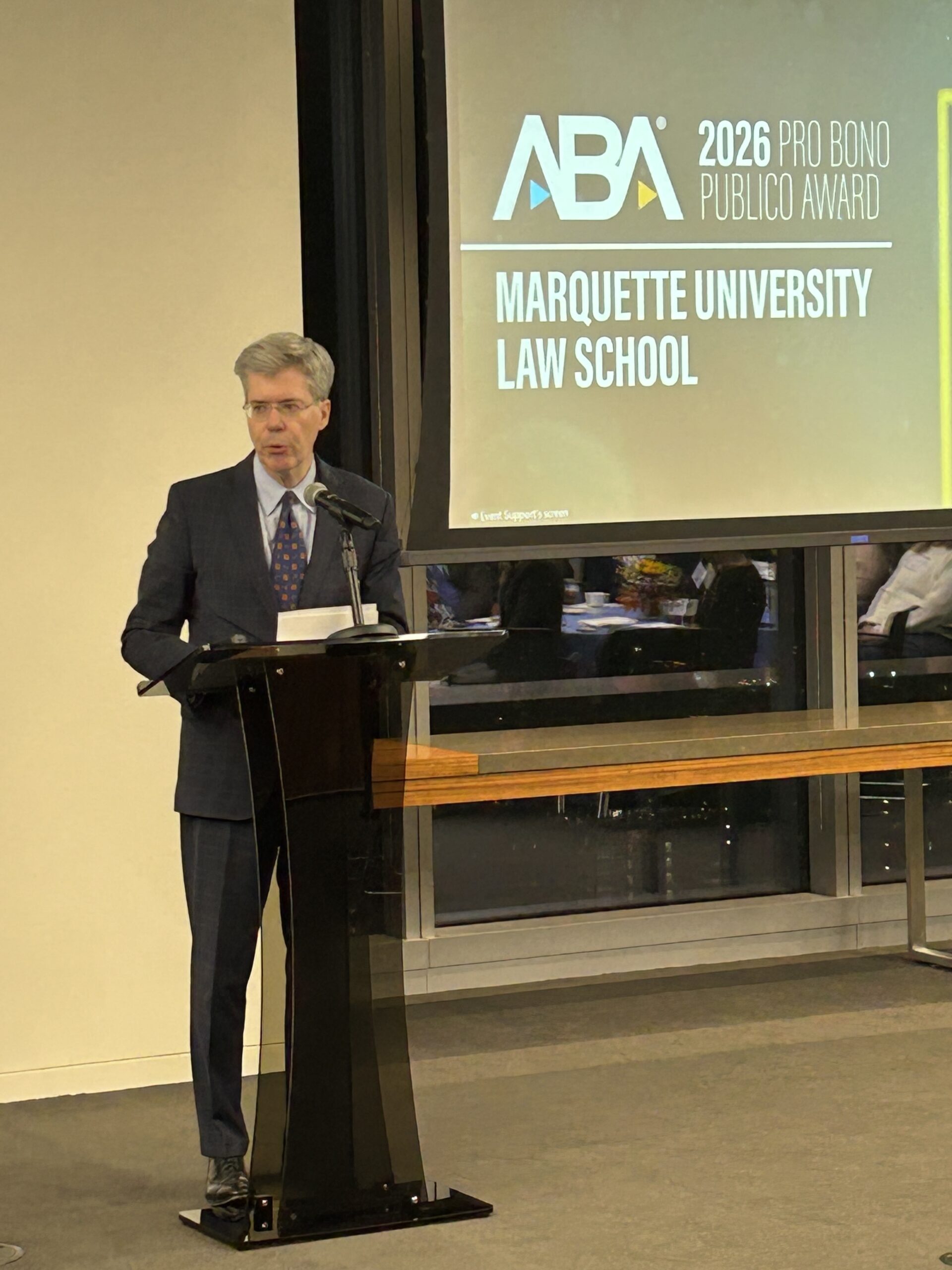 Dean Joseph Kearney giving a speech.