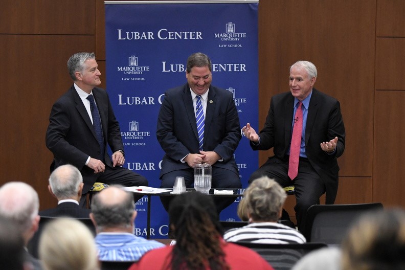 Mike Gousha, Waukesha County Executive Paul Farrow, Milwaukee Mayor Tom Barrett