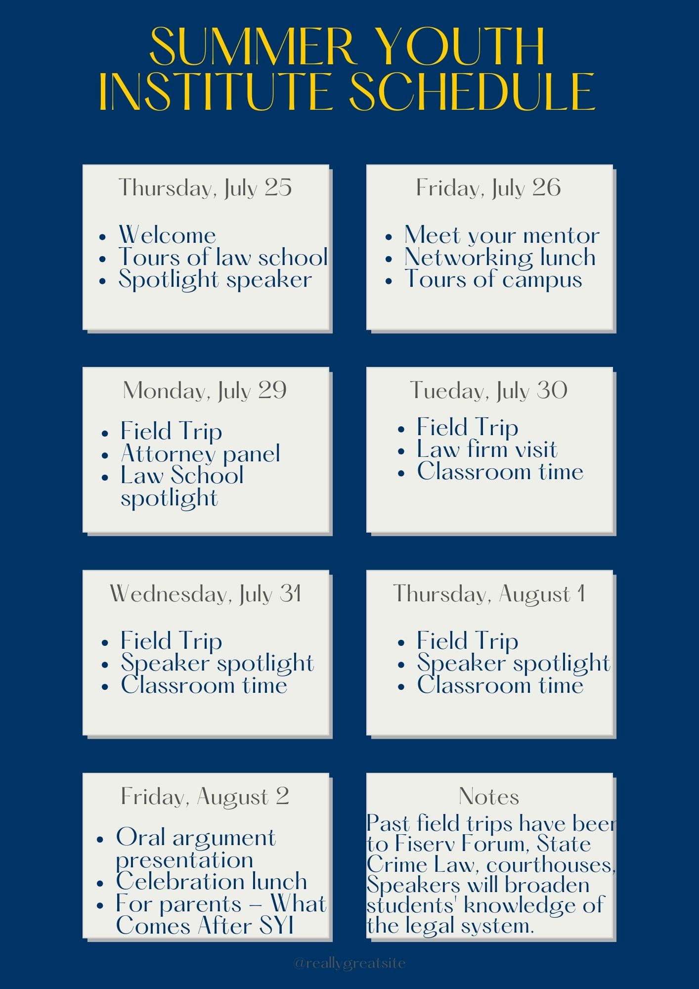 Sample Schedule