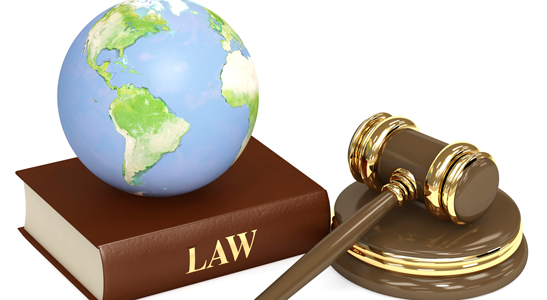 globe, gavel, book